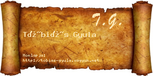Tóbiás Gyula névjegykártya