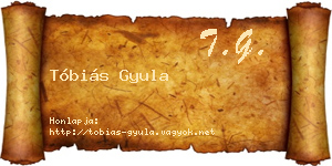 Tóbiás Gyula névjegykártya